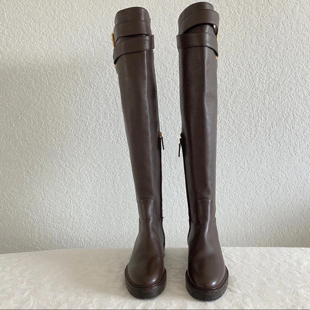 VALENTINO GARAVANI Bowrap Buckled Leather Over-the-knee Boots